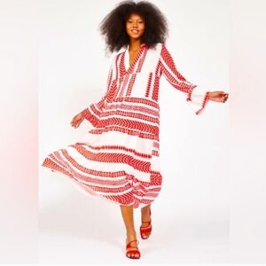 Silk And Salt Geometric Patterned Dress